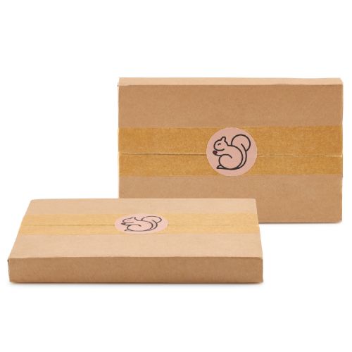 Aufkleber für Boxen auf Karton