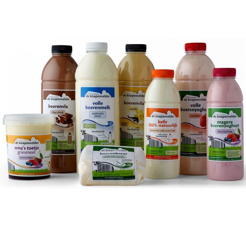 Etiketten für Milchprodukte